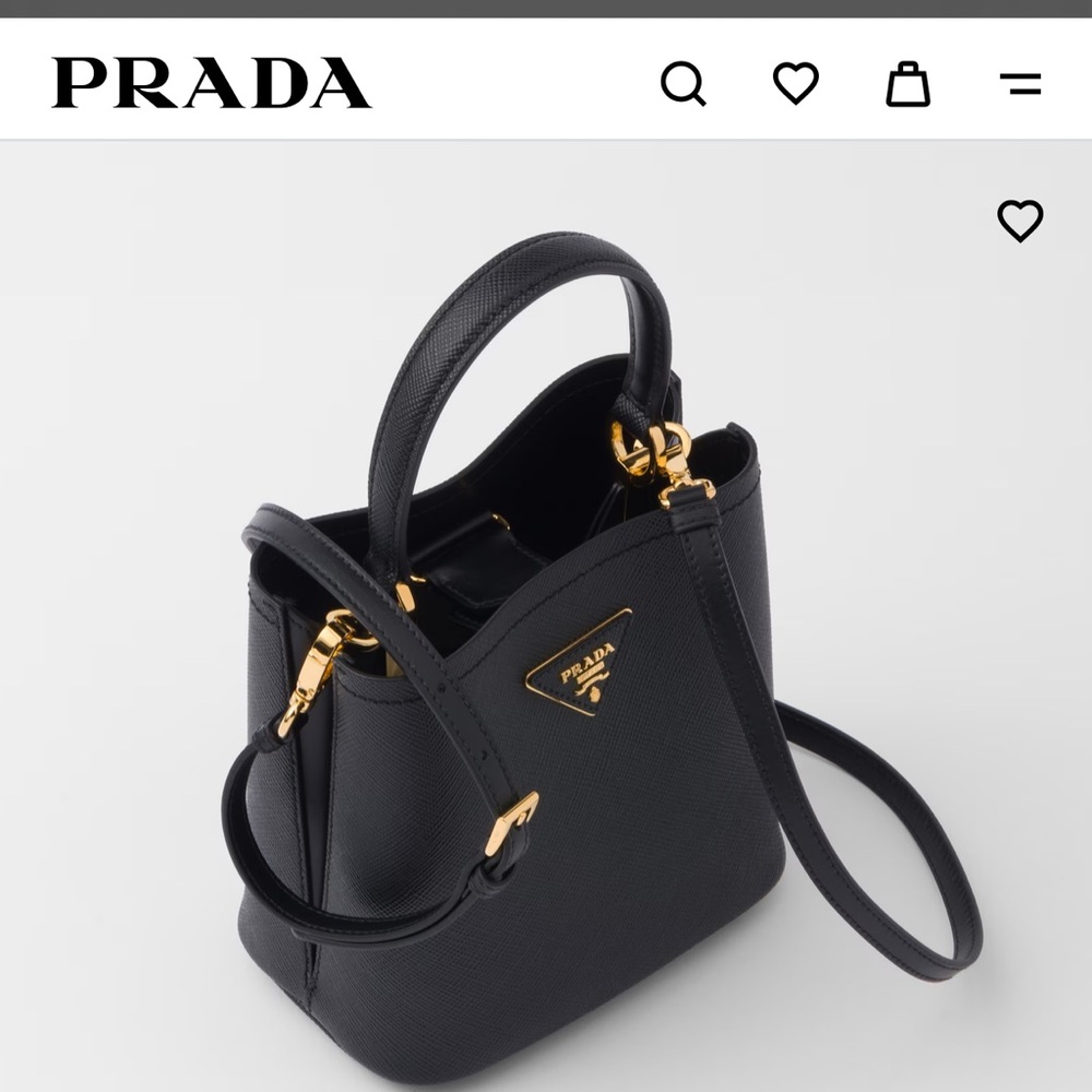 REAL DESIGNER PRADA- Small Saffiano Leather Prada Panier Bag